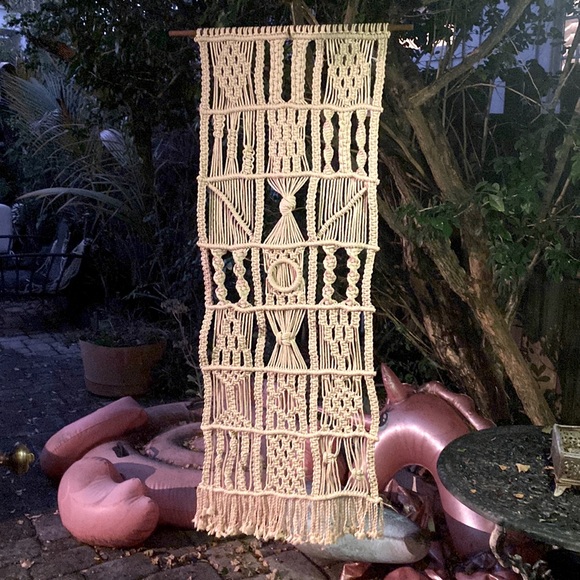 Large Macrame Knotted Wall Hanging - Picture 5 of 13